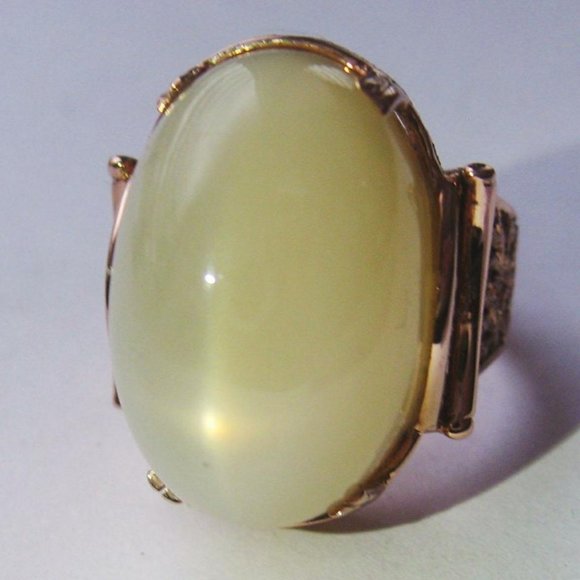 Magnificent 14K Rose Gold HUGE Star Moonstone Ring Size 8 - Picture 4 of 12
